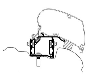 Adapter Thule do markizy dachowej Omnistor 6200/6300 do VW Crafter od 2017 LHD