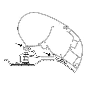 Adapter do markizy dachowej Ducato / Jumper / Boxer 4 m - Dometic