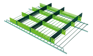 Organizer do lodówki Purvario mocowany jest mocowany do półki za pomocą klipsów.