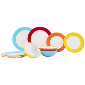 Zestaw naczyń z melaminy Tableware Rainbow Gimex.