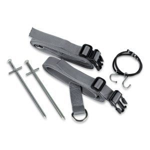 Pasy sztormowe Dometic Storm Tie Down Kit w kolorze szarym.