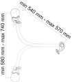 Wymiary uchwytu Bike Block Pro S4 Fiamma.