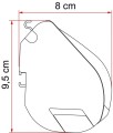 Wymiary kasety w markizie F35 Pro Fiamma 250 cm.