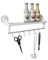 Półka z wieszakami Storage Rack With Hooks White - EuroTrail